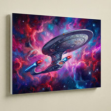 Listing image for Enterprise D Canvas Print 16x12 - UV Printed Wall Fan Art Decor
