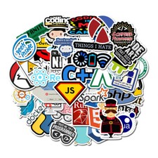 Listing image for 50 Pcs/Pack Programmers Hackers Linux Python Stickers For Laptop PC Sticker Bomb