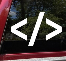 Listing image for Coding Symbol Vinyl Decal | Programming Software Development | Die Cut Sticker