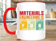 Listing image for Materials Engineering 11oz White/Red Mug PERSONALISE FOR FREE Gift Present