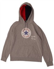 Listing image for Converse Mens Graphic Hoodie Jumper Large Grey Cotton AI17