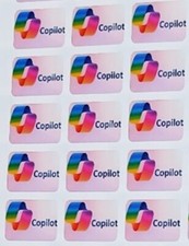 Listing image for 5X QUALITY Microsoft AI Office COPILOT Logo Glossy sticker 33x16mm PC/LAPTOP