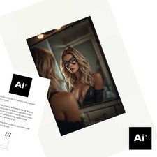 Listing image for A4 ART PRINT Black Cat Cosplay 009 ART by Ai2 Collectible Ltd Edition 1 of 1 AP
