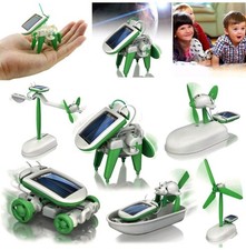Listing image for 6 in 1 Solar Powered Boat Robot Kit DIY Educational Toy 3D Model Fan Toys Car