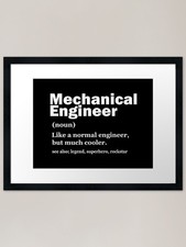 Listing image for Funny Mechanical engineering defini Framed Wall Art Poster Canvas Print Picture