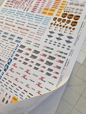 Listing image for 1:400 model airport GSE sticker logos MAJOR U.S. CARGO AIRLINES