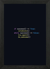 Listing image for Never Give Up Coding Framed Wall Art Poster Canvas Print Picture