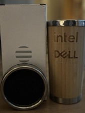 Listing image for Insulated Drinking Cup Intel Dell Technologies Wood Coffee Cup Travel Mug Teacup