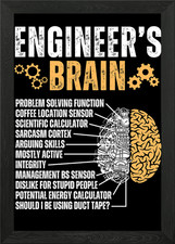 Listing image for Engineer's Brain Funny Engineering Framed Wall Art Poster Canvas Print Picture