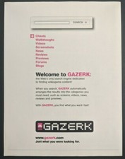 Listing image for GAZERK Print Ad Game Poster Art PROMO Videogame Search Engine Advert